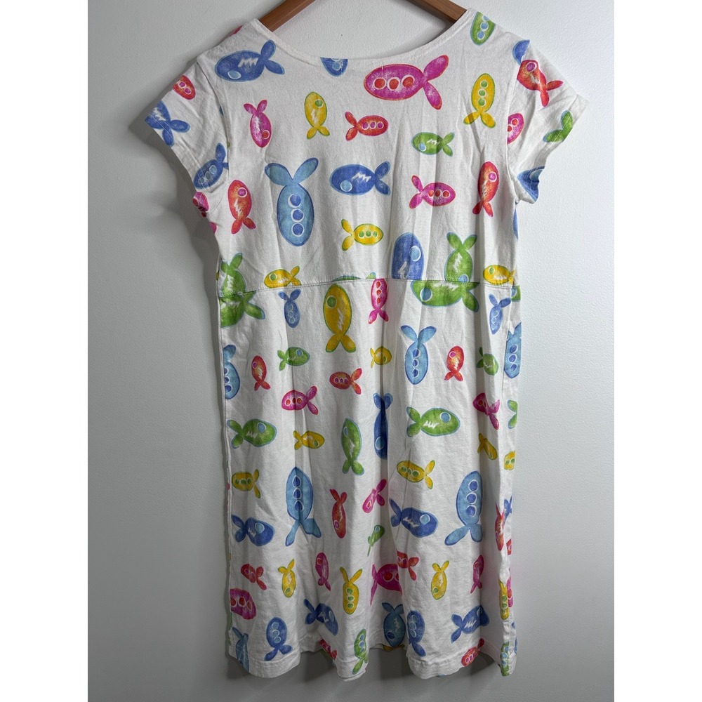 VTG Fresh Produce Womens M Cotton Fish Print Short Sleeve T-Shirt Dress USA - Picture 5 of 8